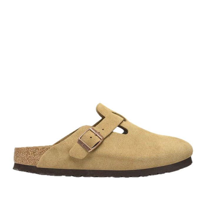 BIRKENSTOCK Boston Suede Latte Cream